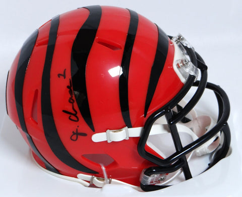 Ja'Marr Chase Autographed Bengals Speed Mini Helmet -Beckett W Holo *Black