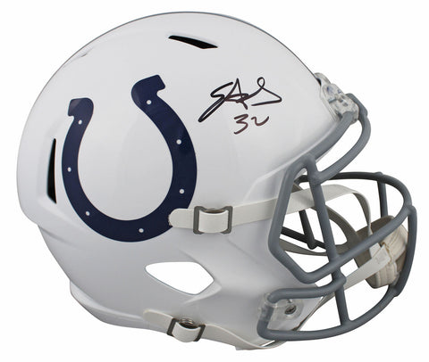 Colts Edgerrin James Authentic Signed Full Size Speed Rep Helmet BAS Witnessed