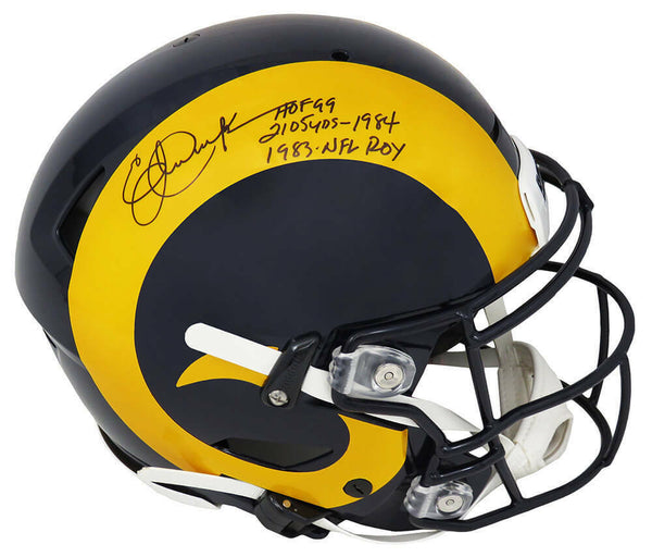 Eric Dickerson Signed LA Rams Riddell SpeedFlex AUTH Football Helmet w/3-INS- SS