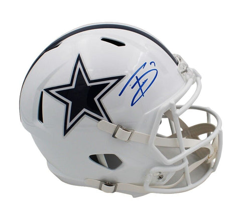 Trevon Diggs Signed Dallas Cowboys Speed Full Size Alternate White NFL Helmet