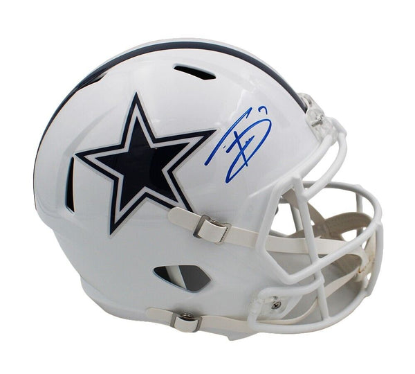 Trevon Diggs Signed Dallas Cowboys Speed Full Size Alternate White NFL Helmet