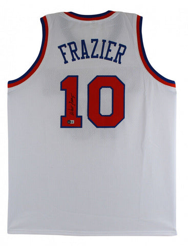 Walt Frazier Signed New York Knicks Jersey (Beckett) 2xNBA Champion (1970, 1973)