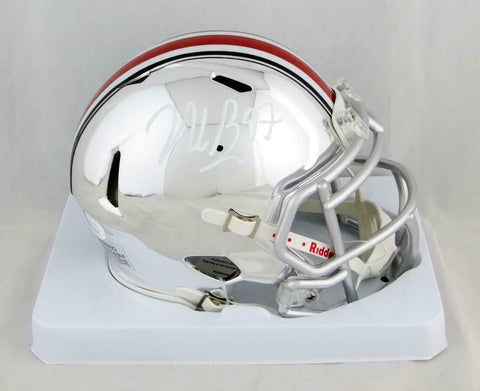 Nick Bosa Autographed Ohio State Buckeyes Chrome Mini Helmet- JSA Witnessed Auth