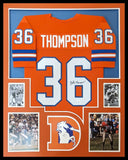 FRAMED DENVER BRONCOS BILLY THOMPSON AUTOGRAPHED SIGNED JERSEY JSA COA