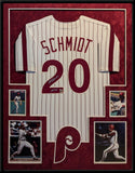 SUEDE FRAMED PHILADELPHIA PHILLIES MIKE SCHMIDT AUTOGRAPHED JERSEY FANATICS HOLO