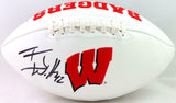 TJ Watt Autographed Wisconsin Badgers Logo Football- Beckett W *Black