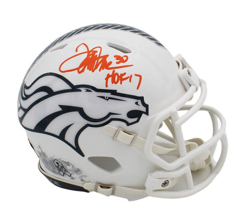 Terrell Davis Signed Denver Broncos STS 3 Mini Helmet with "HOF 17" Inscription
