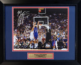 Mario Chalmers Autographed Kansas Jayhawks THE SHOT 2008 Framed 11x14 Photo JSA