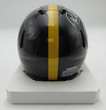 Rocky Bleier HOF Signed/Inscr Black Mini Helmet Steelers Becket Witness 191560