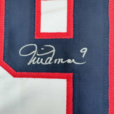 Framed Autographed/Signed Mia Hamm 35x39 White Team USA Jersey Beckett BAS COA