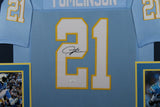 LADAINIAN TOMLINSON (Chargers light blue SKYLINE) Signed Auto Framed Jersey JSA