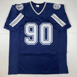 Autographed/Signed Demarcus Lawrence Dallas Blue Football Jersey JSA COA