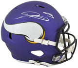 Vikings Jordan Addison Signed Full Size Speed Rep Helmet w/ Case BAS Wit