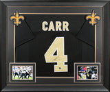 Derek Carr Authentic Signed Black Pro Style Framed Jersey Autographed BAS Wit