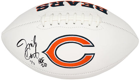 Jim Covert Signed Bears Jarden White Panel Football w/HOF20 - (SCHWARTZ COA)