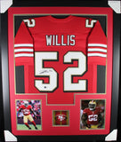 PATRICK WILLIS (49ers red TOWER) Signed Autographed Framed Jersey Beckett