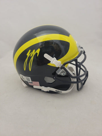 JJ MCCARTHY SIGNED MICHIGAN WOLVERINES SCHUTT MINI HELMET BECKETT COA