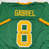 Autographed/Signed Dillon Gabriel Oregon Green College Football Jersey BAS COA