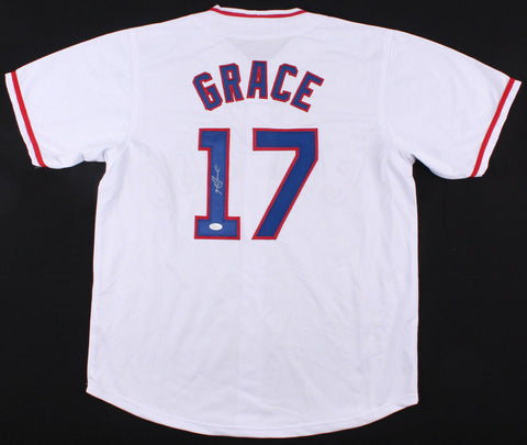 Mark Grace Signed Chicago Cubs Throwback Jersey (JSA) World Series champ 2001