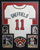 FRAMED ATLANTA BRAVES GARY SHEFFIELD AUTOGRAPHED SIGNED JERSEY BECKETT HOLO