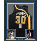 FRAMED Autographed/Signed GEORGE MCGINNIS 33x42 Indiana Blue Jersey JSA COA Auto