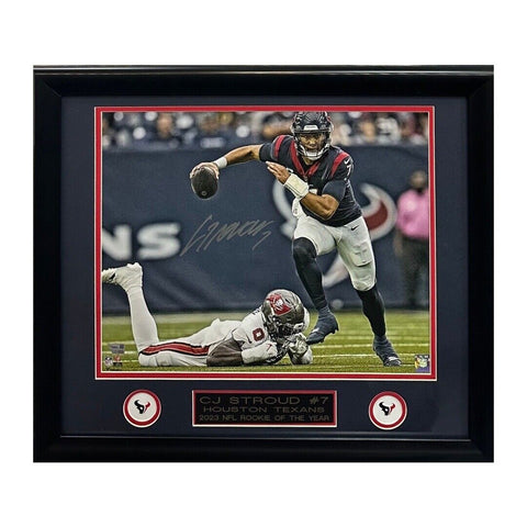 CJ Stroud Signed 16x20 Framed Photo Texans Rookie Mint Autograph Fanatics COA