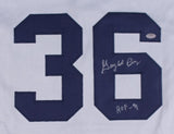 Gaylord Perry Signed New York Yankees Jersey Inscribed "HOF 91" (Schwartz COA)