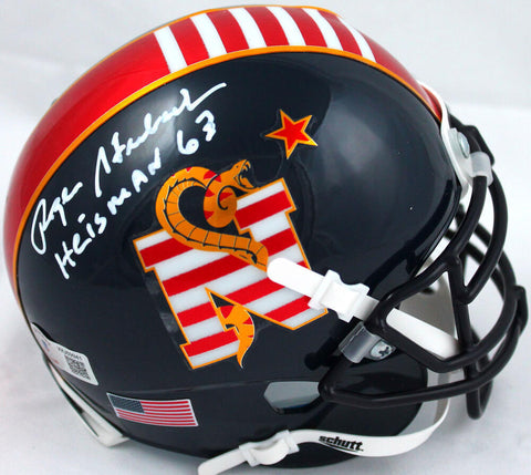 Roger Staubach Signed Navy Midshipmen DTOM Mini Helmet w/Heisman-Beckett W Holo