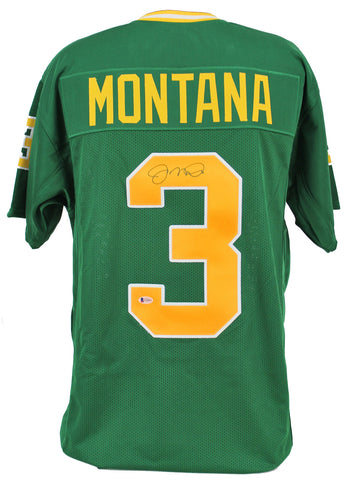 Notre Dame Joe Montana Authentic Signed Green Jersey BAS