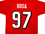 SAN FRANCISCO 49ERS NICK BOSA AUTOGRAPHED RED JERSEY BECKETT BAS WITNESS 230699