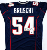 Tedy Bruschi Autographed Blue Pro Style Jersey-Beckett W Hologram *Black