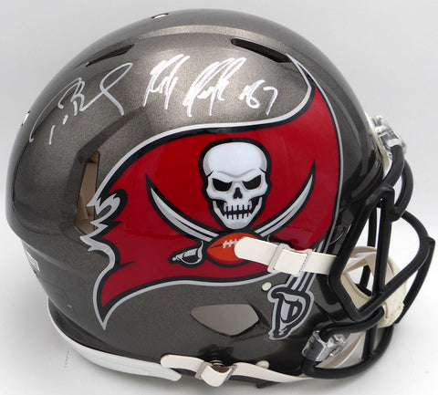 Tom Brady Gronkowski Autographed Full Size Authentic Helmet Buccaneers Fanatics