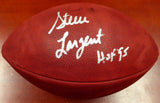 STEVE LARGENT AUTOGRAPHED NFL LEATHER FOOTBALL SEAHAWKS "HOF 95" MCS HOLO 112481