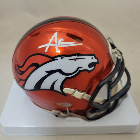 AUDRIC ESTIME SIGNED DENVER BRONCOS FLASH SPEED MINI HELMET BECKETT QR