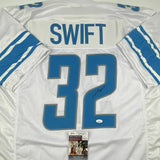 Autographed/Signed D'ANDRE SWIFT Detroit White Football Jersey JSA COA Auto