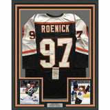 FRAMED Autographed/Signed JEREMY ROENICK 33x42 Philly Black Jersey JSA COA Auto