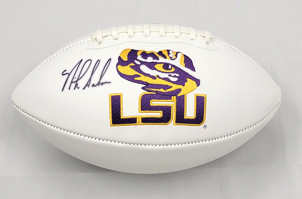 Nick Saban Autographed LSU Tigers Logo Football Beckett Witnessed