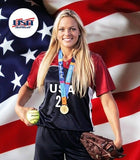 Jennie Finch Signed Softball Inscribed USA (Beckett) 2xOlympic Medalist 2004-08