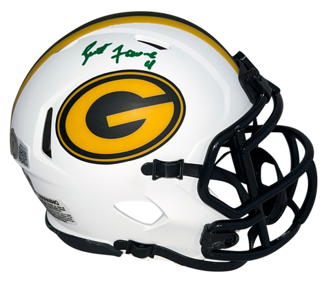 BRETT FAVRE AUTOGRAPHED GREEN BAY PACKERS LUNAR SPEED MINI HELMET BECKETT