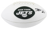 Jets Ahmad "Sauce" Gardner Signed Rawlings White Panel Logo Football BAS Witness