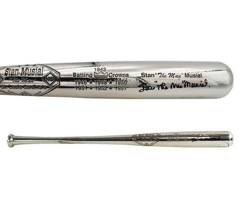 Stan Musial Signed St. Louis Cardinals Silver Commemorative Bat - Stan the Man