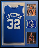 FRAMED DUKE BLUE DEVILS CHRISTIAN LAETTNER AUTOGRAPHED SIGNED JERSEY PSA COA