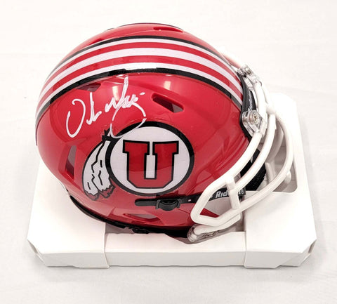 Urban Meyer Autographed Utah Utes Red Mini Helmet Beckett Witnessed