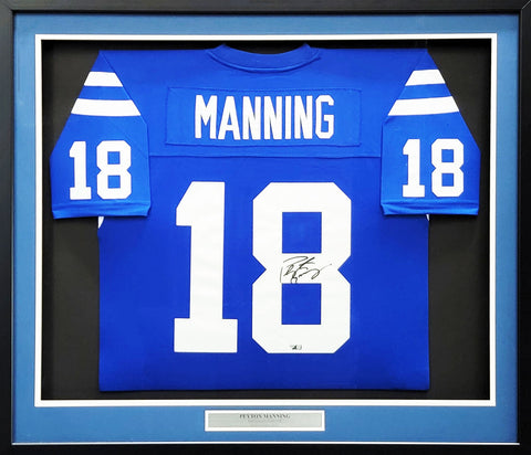 COLTS PEYTON MANNING AUTO FRAMED MITCHELL & NESS JERSEY FANATICS HOLO 203487