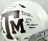 Johnny Manziel Signed Texas A&M Speed Authentic F/S Helmet W/5 Insc-Beckett Auth