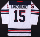 Jamie Langenbrunner Signed USA Olympic Jersey Inscribed "Captain America" SM COA