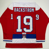 Autographed/Signed Nicklas Backstrom Washington Red Retro Hockey Jersey JSA COA