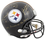 Steelers LB's (3) Lambert, Ham & Russell Signed Full Size Rep Helmet PSA Itp