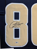 FRAMED ST. LOUIS RAMS ISAAC BRUCE AUTOGRAPHED SIGNED JERSEY BECKETT COA