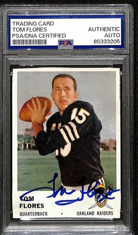 Tom Flores HOF Signed/Autographed 1961 Fleer #188 Raiders Rookie PSA/DNA 187973